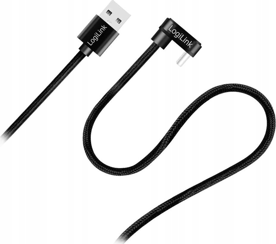 Kabllo USB LogiLink CU0192, USB A në USB C, 1m, e zezë