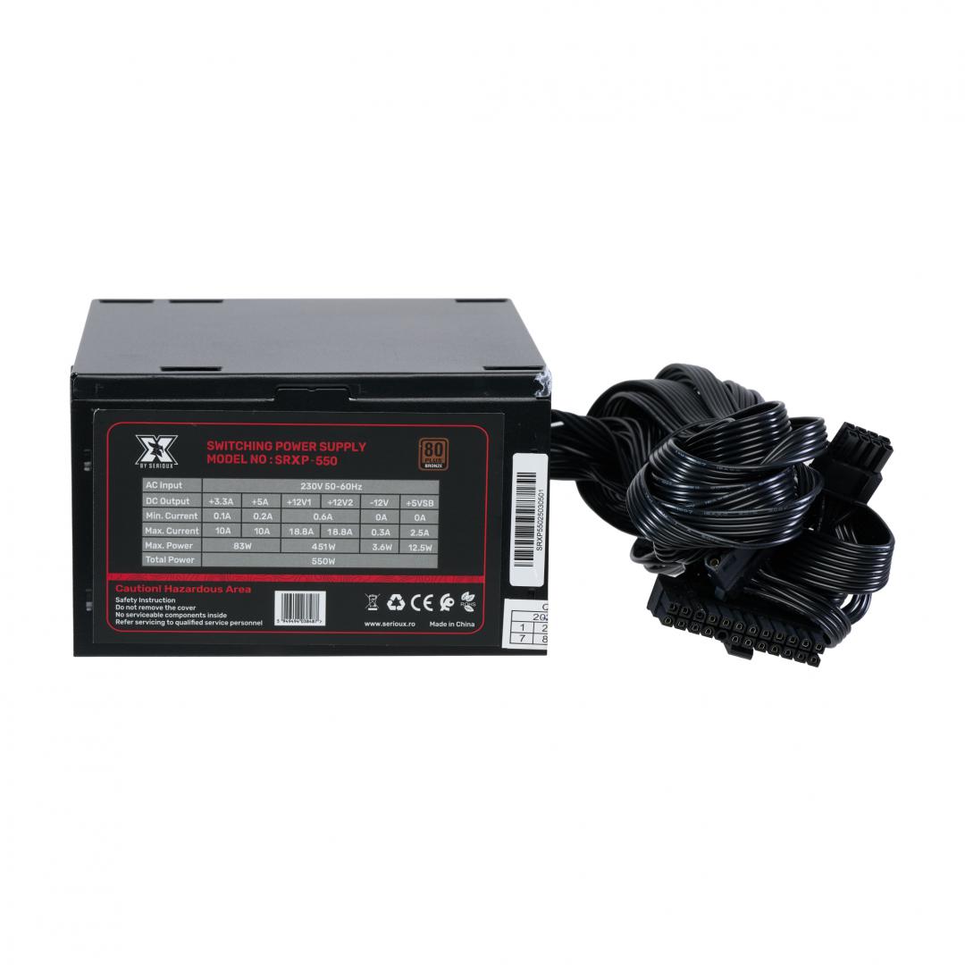 Burim energjie Serioux SRXP-550, 550W, 80+ Bronze, ATX, i zi