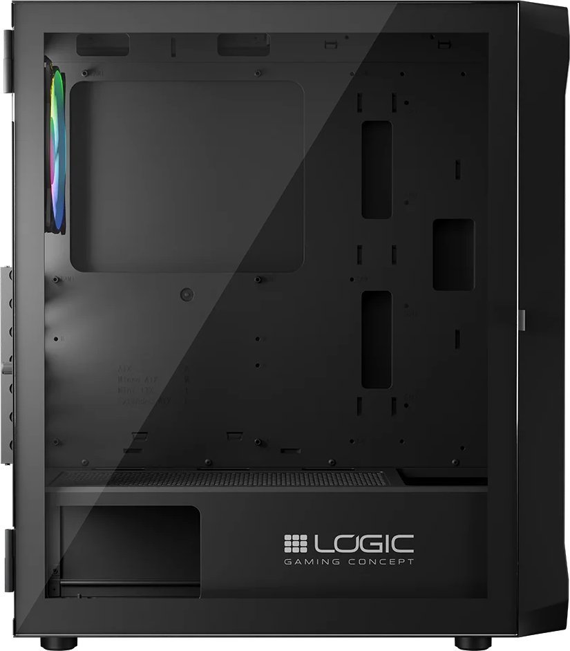 Kase kompjuteri Logic Concept Portos ARGB, MIDI Tower, xham i kalitur, e zezë