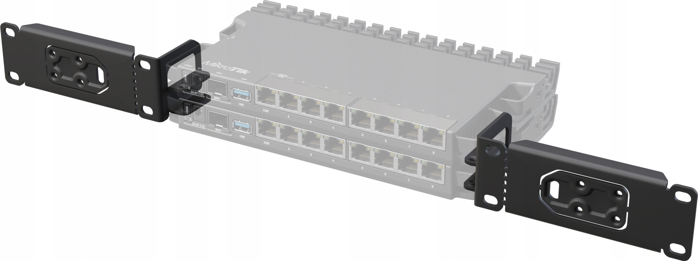 Aksesor rackmount MikroTik K-79 NET ACC, set kllapash metalike, për rack 19", i zi