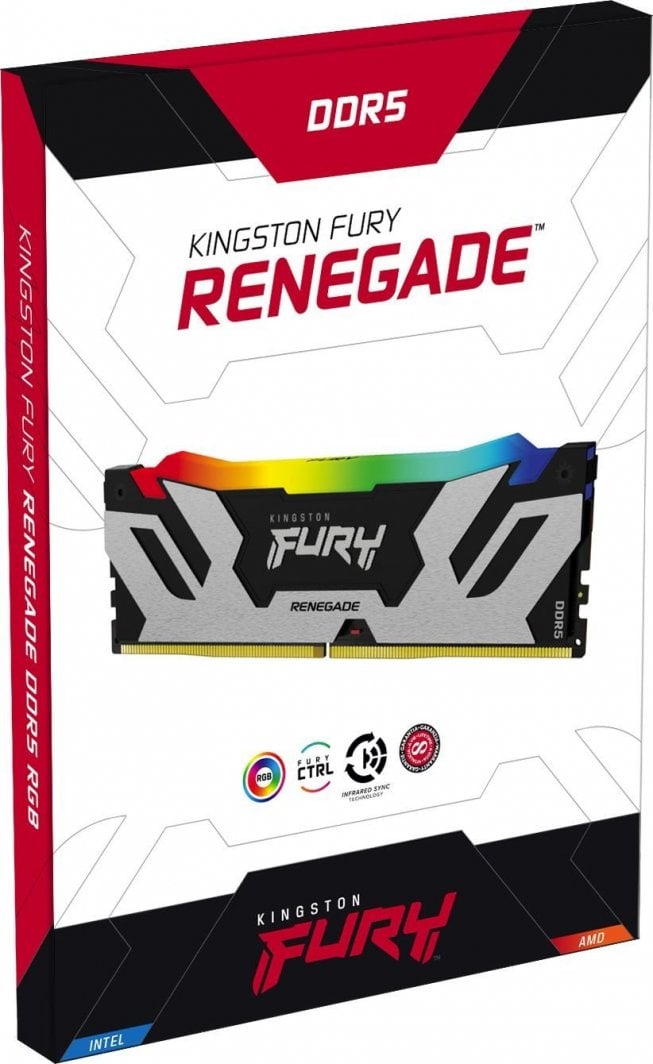 Memorie Kingston Fury Renegade RGB, DDR5, 96 GB, 6400 MHz, CL32, KF564C32RSAK2-96