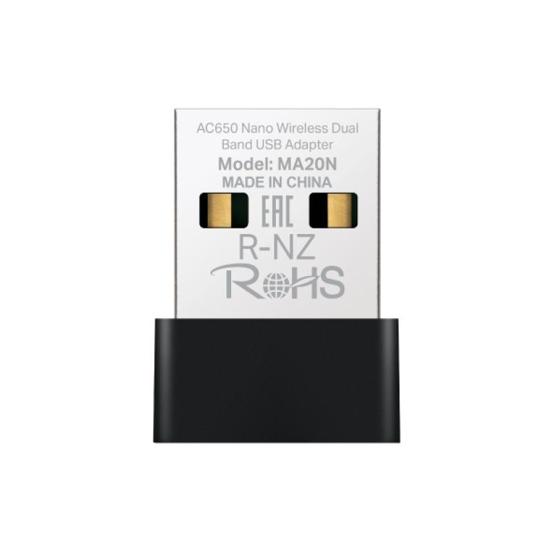 Adaptor Wi Fi Mercusys AC650 Nano, Dual Band, USB