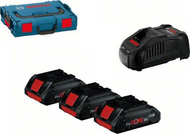 Set Bateri Bosch 18V 3x4.0Ah GBA ProCore + Karikues GAL 1880CV + Kutia L-BOXX 102