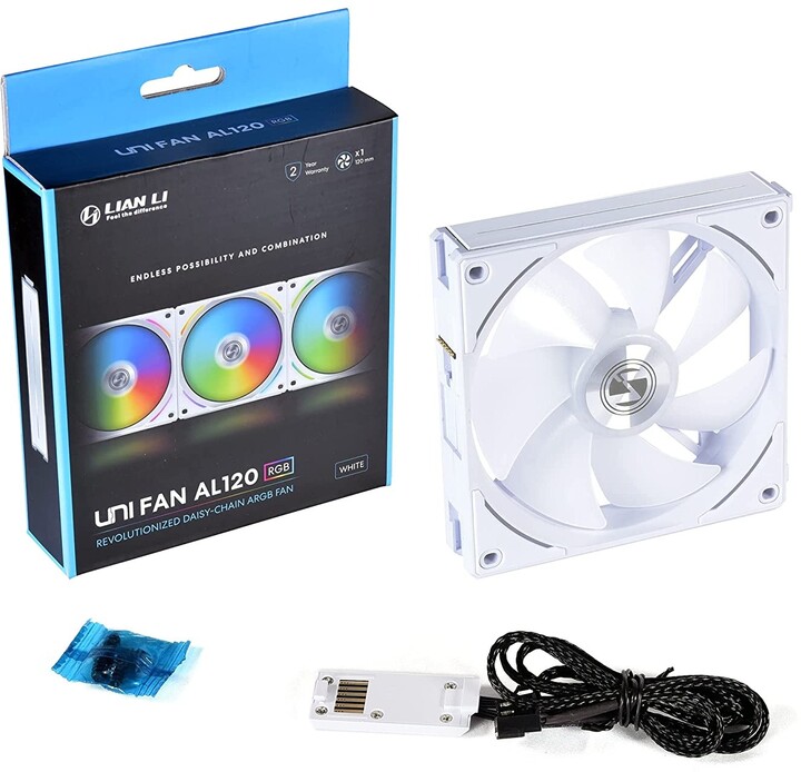 Ventilator LIAN-LI UNI FAN AL120 RGB PWM, 120mm, i bardhë