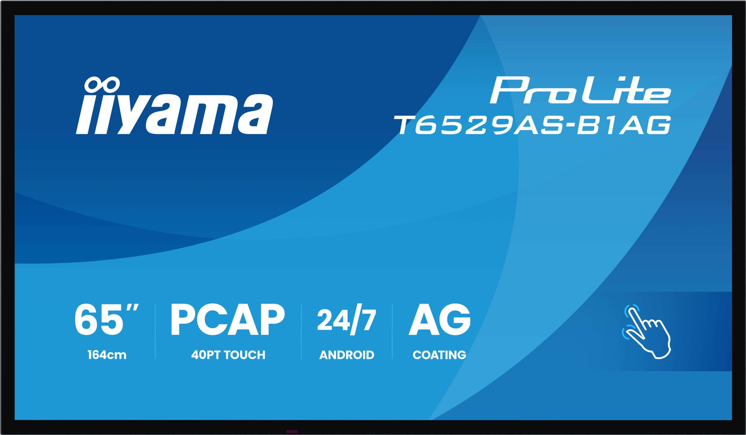 Интерактивен монитор Iiyama T6529AS-B1AG, 65\", 4K Ultra HD, на допир, црн