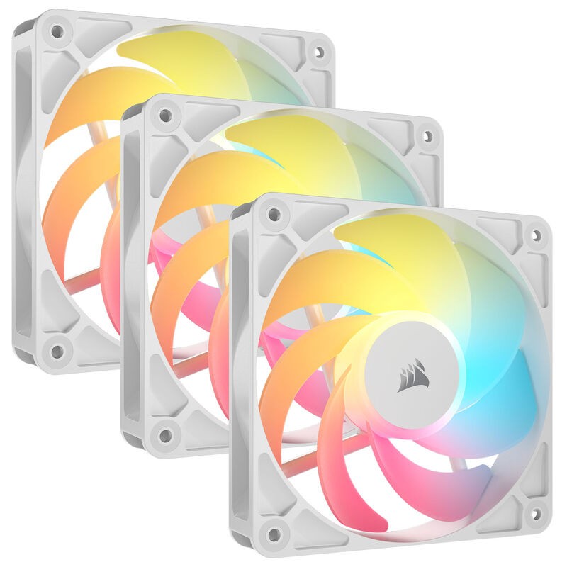 Ventilatorë PC CORSAIR RS120 R ARGB, 120mm, paketë 3 copë, PWM, të bardhë