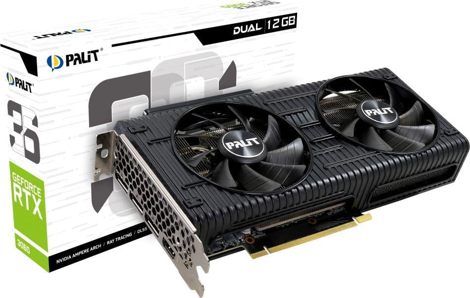 Kartë grafike Palit GeForce, RTX 3060, 12GB RAM, e zezë
