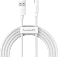 Kabllo USB Baseus USB A në micro USB, 1.5 m, 2.1 A, e bardhë