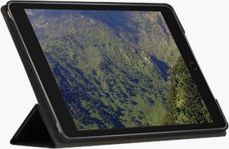 Këllëf tablet Dbramante1928 Milan për iPad 10.2", lëkurë natyrale, me mbështetëse, i zi
