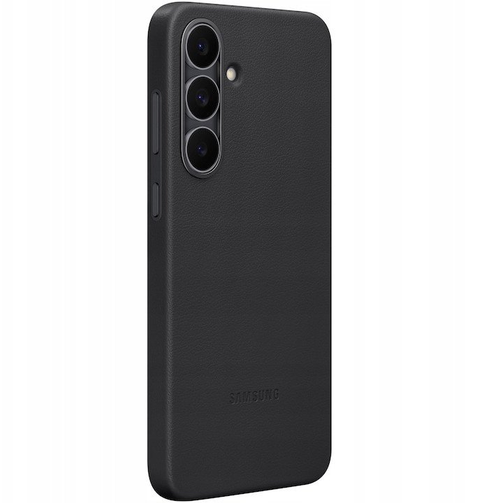 Futrollë Samsung Kindsuit Faux Leather për Galaxy S25 FE, lëkurë sintetike, e zezë