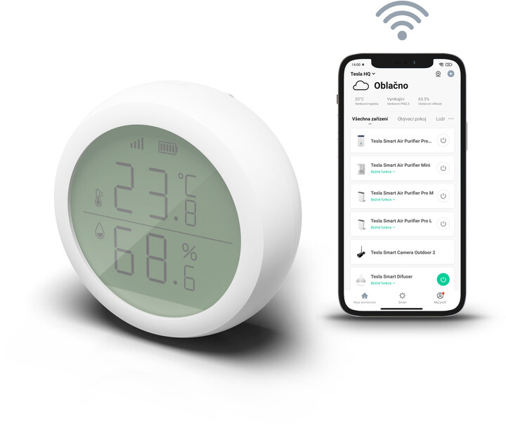 Sensor i mençur i temperaturës dhe lagështisë Tesla Smart Sensor 
