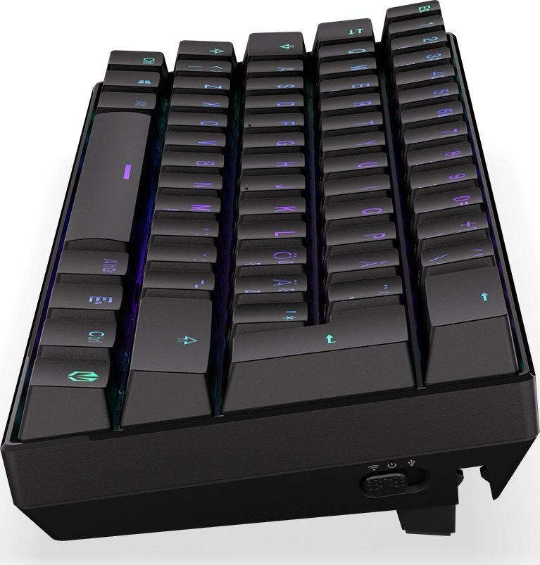 Tastierë mekanike Endorfy Thock Compact Wireless, 65%, RGB, e zezë