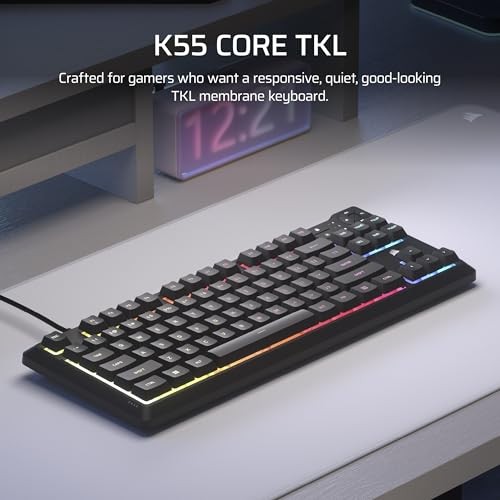 Tastierë gaming Corsair K55 TKL, RGB, pa numpad, e zezë 2