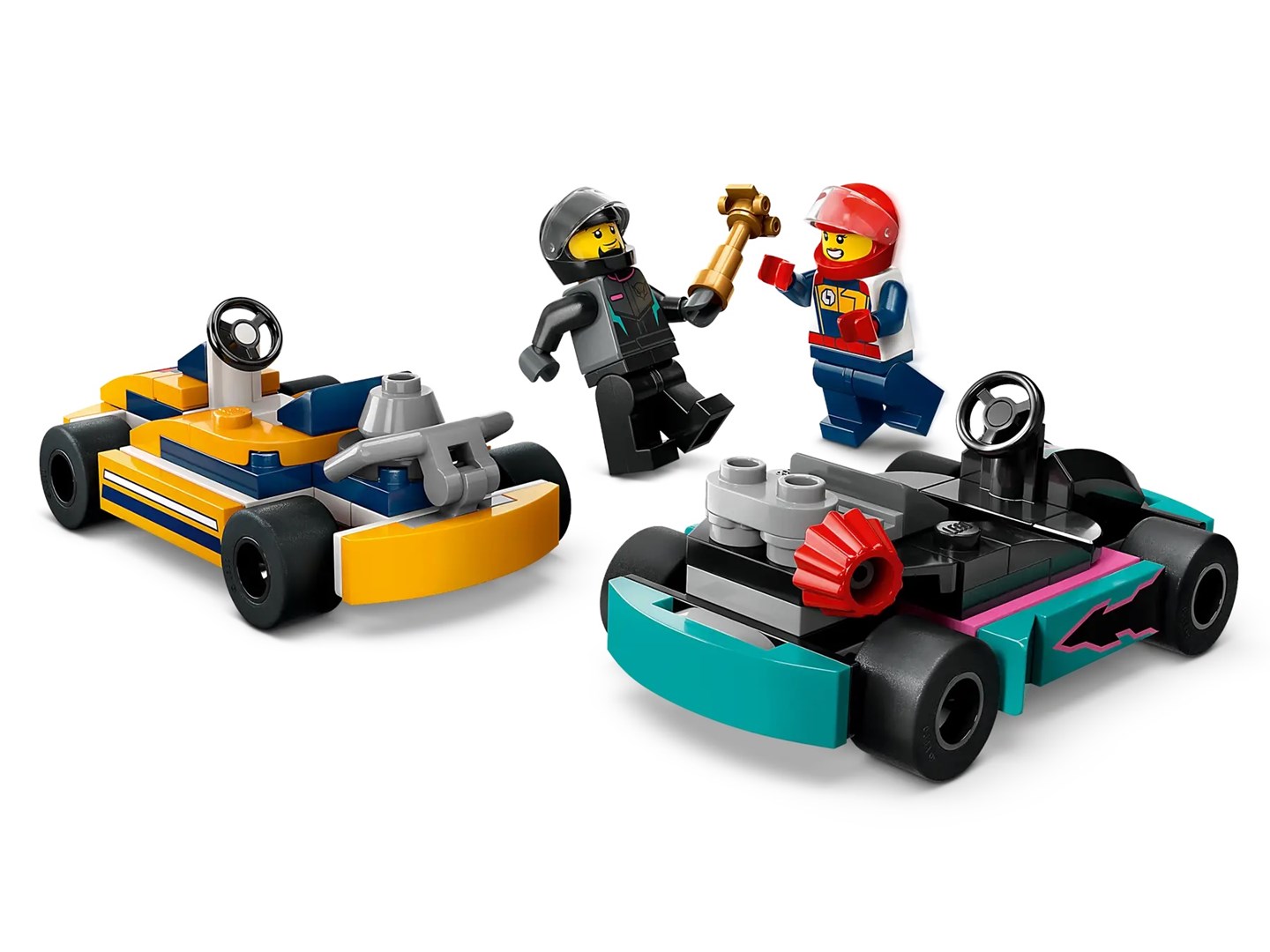 Set lodrash LEGO City Go Karts and Racing Drivers 60400, 99 pjesë, për fëmijë 5+