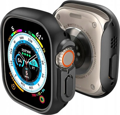 Mbrojtëse për orë Apple Watch 49mm Spigen, e zezë