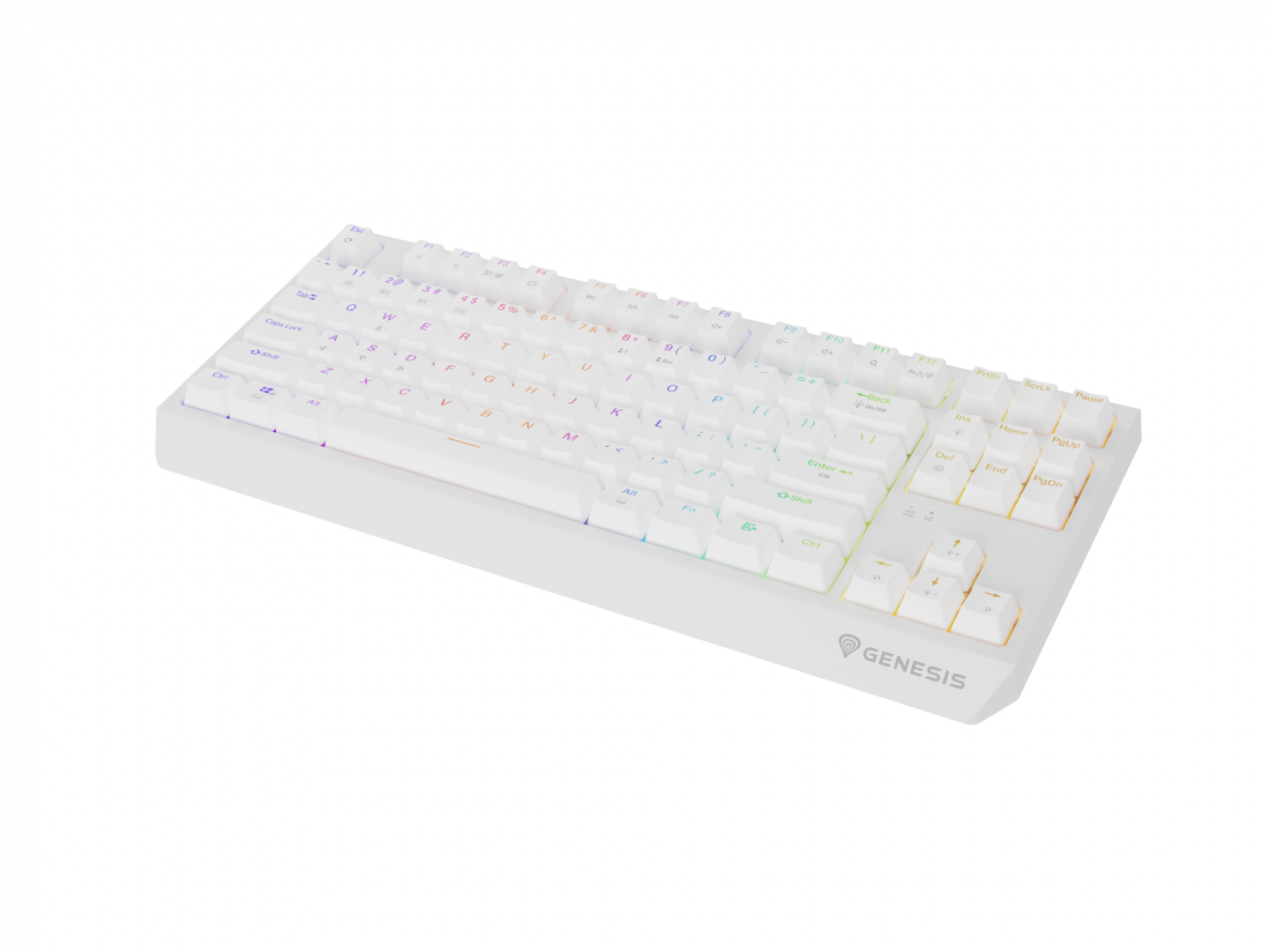 Tastierë wireless mekanike Genesis Thor 230 TKL, RGB, Outemu Red, e bardhë
