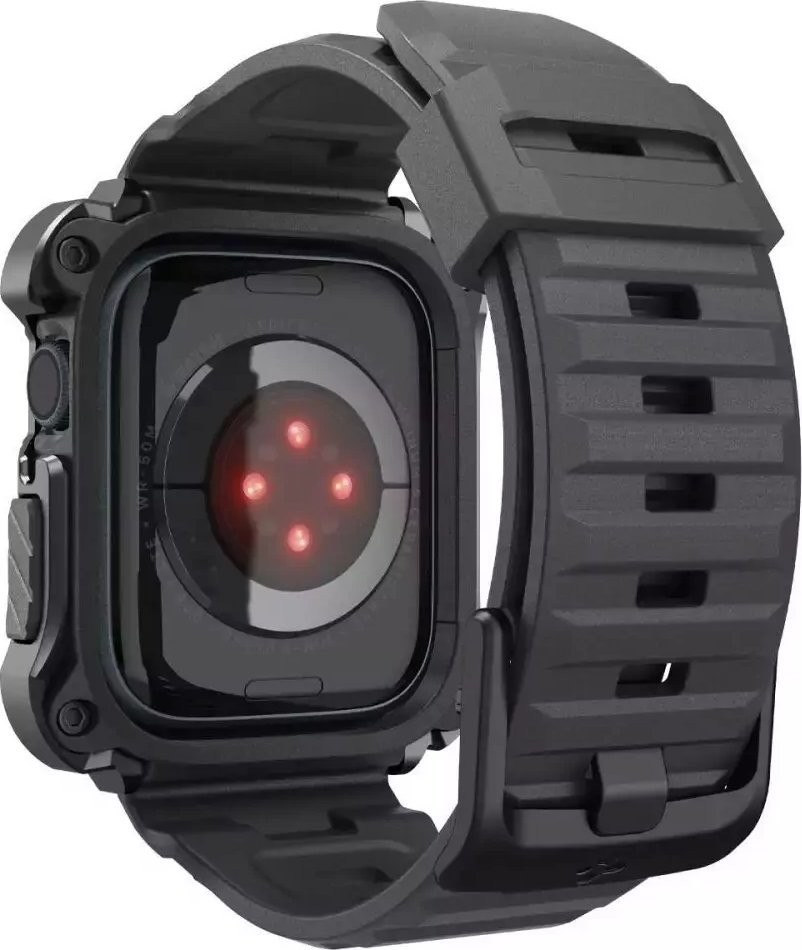 Rrip mbrojtës Spigen Tough Armor Pro për Apple Watch 7 8 45mm, metal, i zi