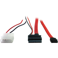 Kabllo Inter-Tech SATA në SATA Slimline me Molex, 0.3m, i kuq