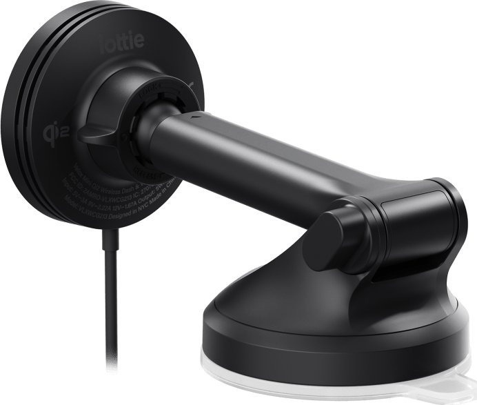 Mbajtëse telefoni për makinë IOttie Velox Mini Qi2, karikim wireless 15W, montim në xham dhe pult, e zezë