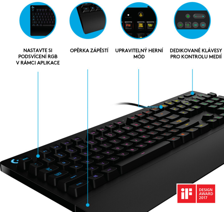 [OUTLET] Tastierë Logitech G213 Prodigy, CZ/SK, e zezë
