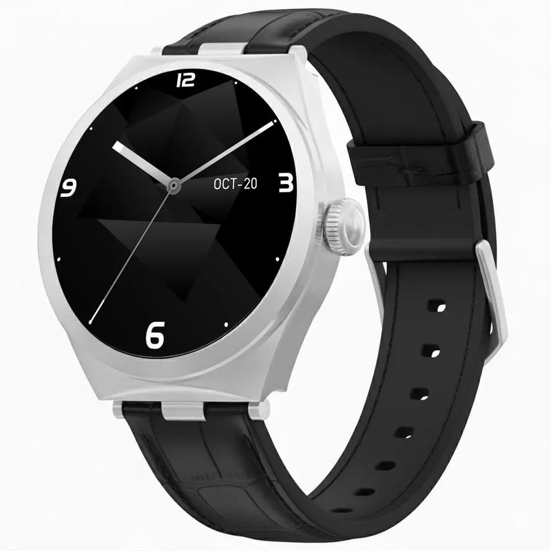 Smartwatch Gravity GT25-8, ekran inteligjent, funksione sportive, argjend e zezë