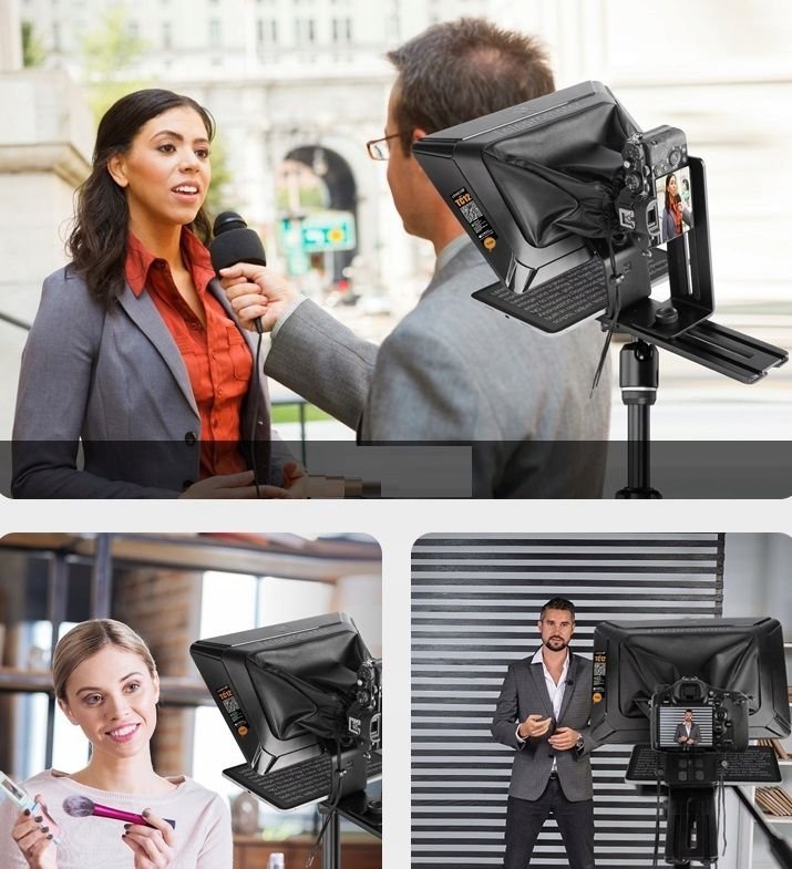 Teleprompter Lensgo TC12, për tablet deri 12.9", me telekomandë Bluetooth, i zi