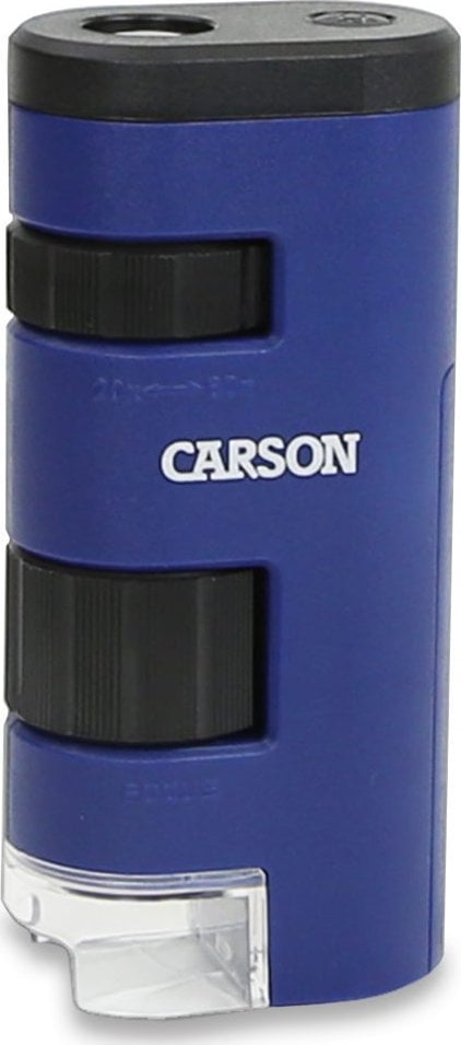 Mikroskop xhepi Carson PocketMicro, 20x 60x, LED, zi blu