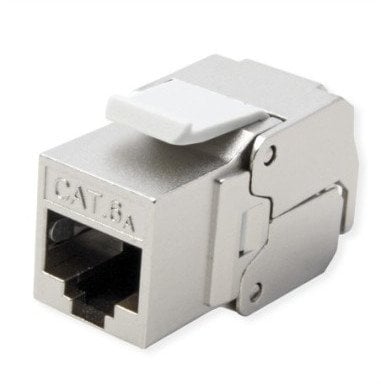 Modul Keystone ROLINE Cat.6A RJ45, STP, pa vegla, argjendtë