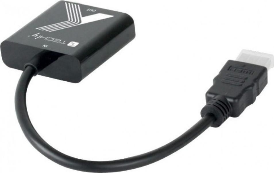 Adapter HDMI në VGA AV Techly IDATA HDMI-VGA2P, 1920x1200, i zi