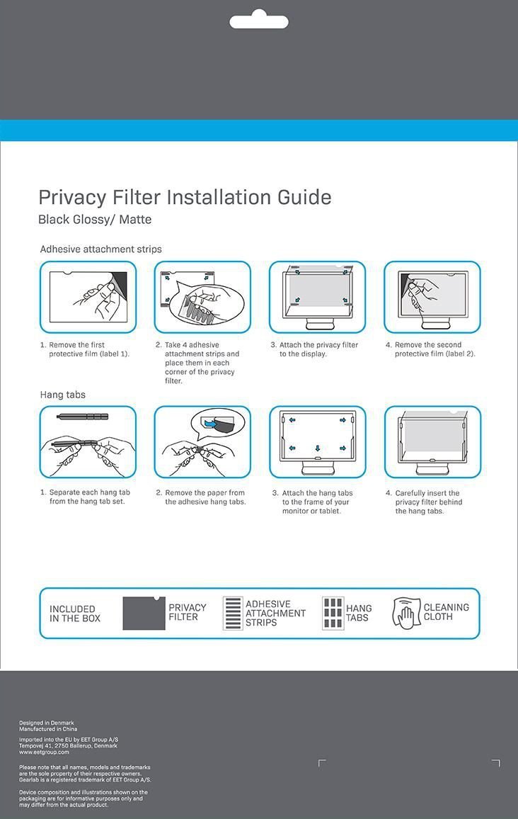 Filter privatësie për ekran ESTUFF GLBB19408255, për laptop, transparent
