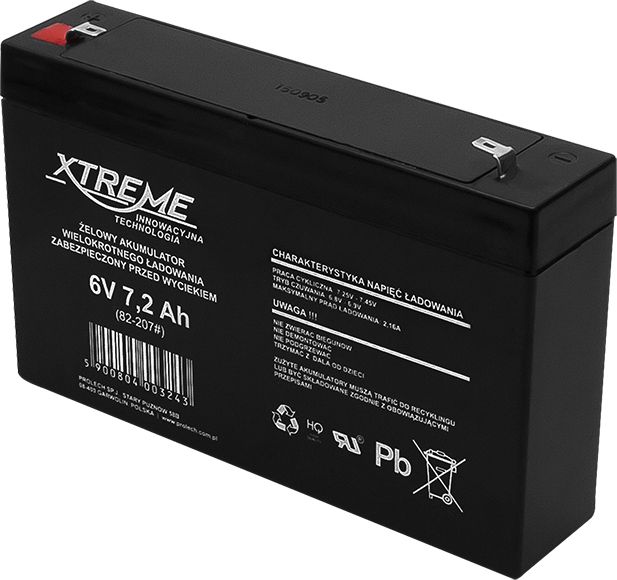 Bateri Xtreme AGM, 6V, 7200mAh, e zezë