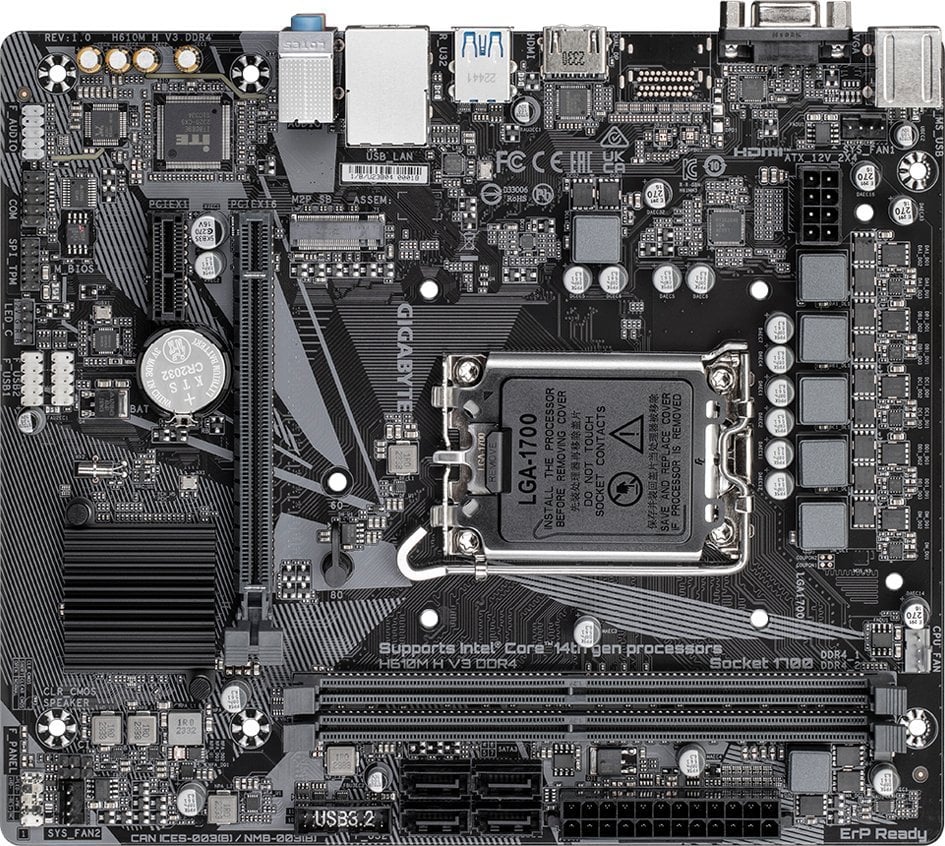 Pllakë amë Gigabyte H610M H V3, DDR4, Intel H610, Socket 1700, 2 slota, Micro ATX 4