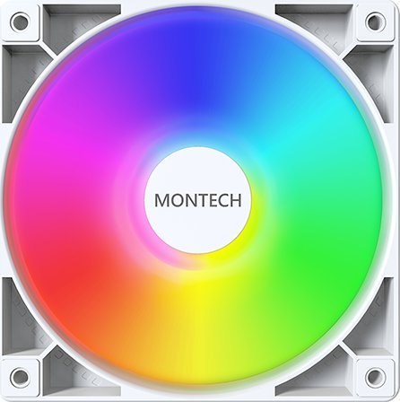 Ventilator kasë Montech GF120 ARGB PWM, 120mm, 4 pin, i bardhë