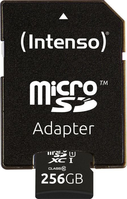 Kартичка меморија Интенсо Премиум МикроСДХЦ, 256GB, Класа 10, црна