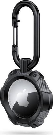 Mbështjellës Tech-Protect TPUCarbon për Apple AirTag, TPU, me karabinë, i zi