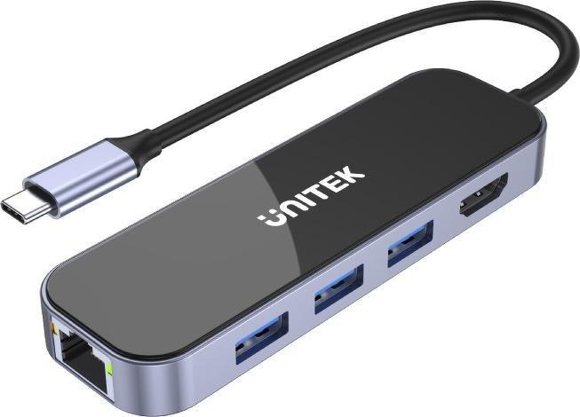 Stacion dokimi Unitek D1084A USB C, HDMI 4K, RJ45, gri