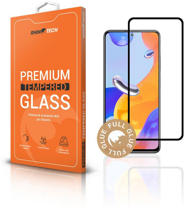 Xham mbrojtës RhinoTech për Xiaomi Redmi Note 11 Pro / Note 11 Pro +, 2.5D, i zi