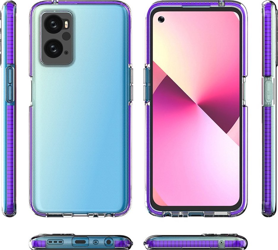 Mbulesë telefoni Hurtel Spring Case, për Realme 9i Oppo A36 A76 A96, silikoni, blu e çelët