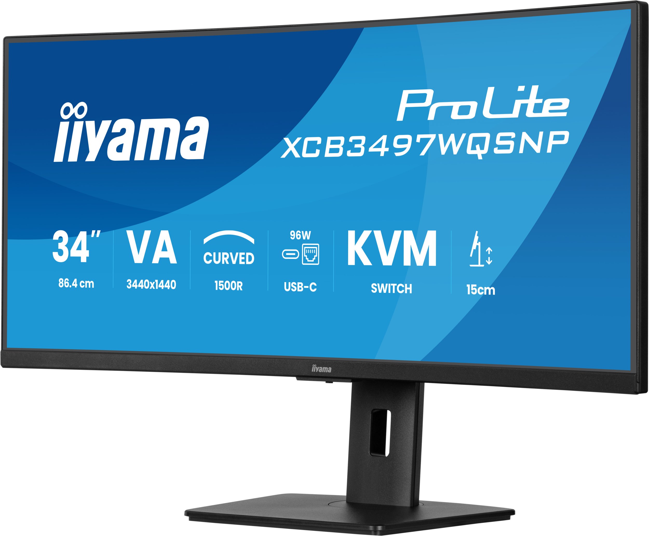 Monitor iiyama ProLite XCB3497WQSNP B1, 34" UltraWide QHD, LED, i zi