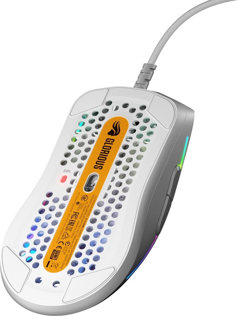 Maus gaming Glorious Model O 2 Mini, optik, me kabllo, i bardhë mat