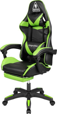 Karrige gaming Kruger&amp;Matz GX-150, mbështetëse këmbësh, lëkurë eko, jeshile