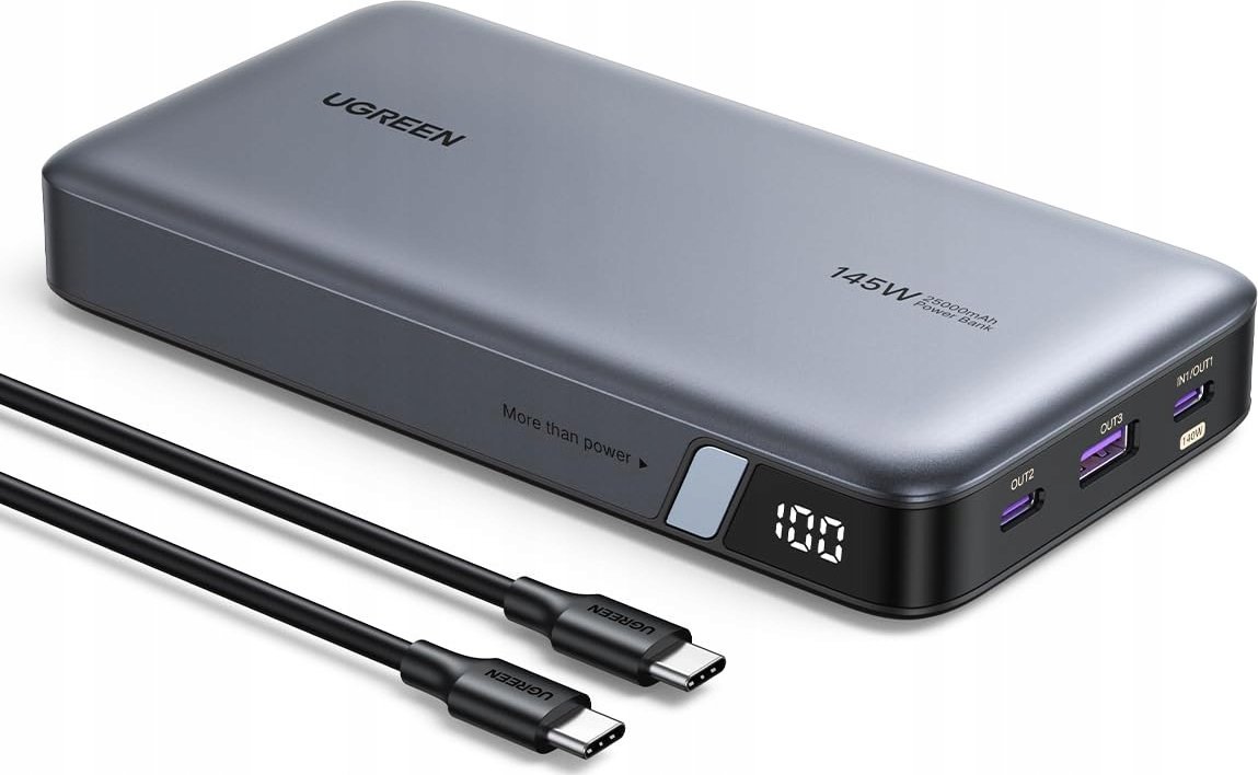 Power bank Ugreen 90597A, 25000 mAh, PD 3.1 QC 3.0, gri
