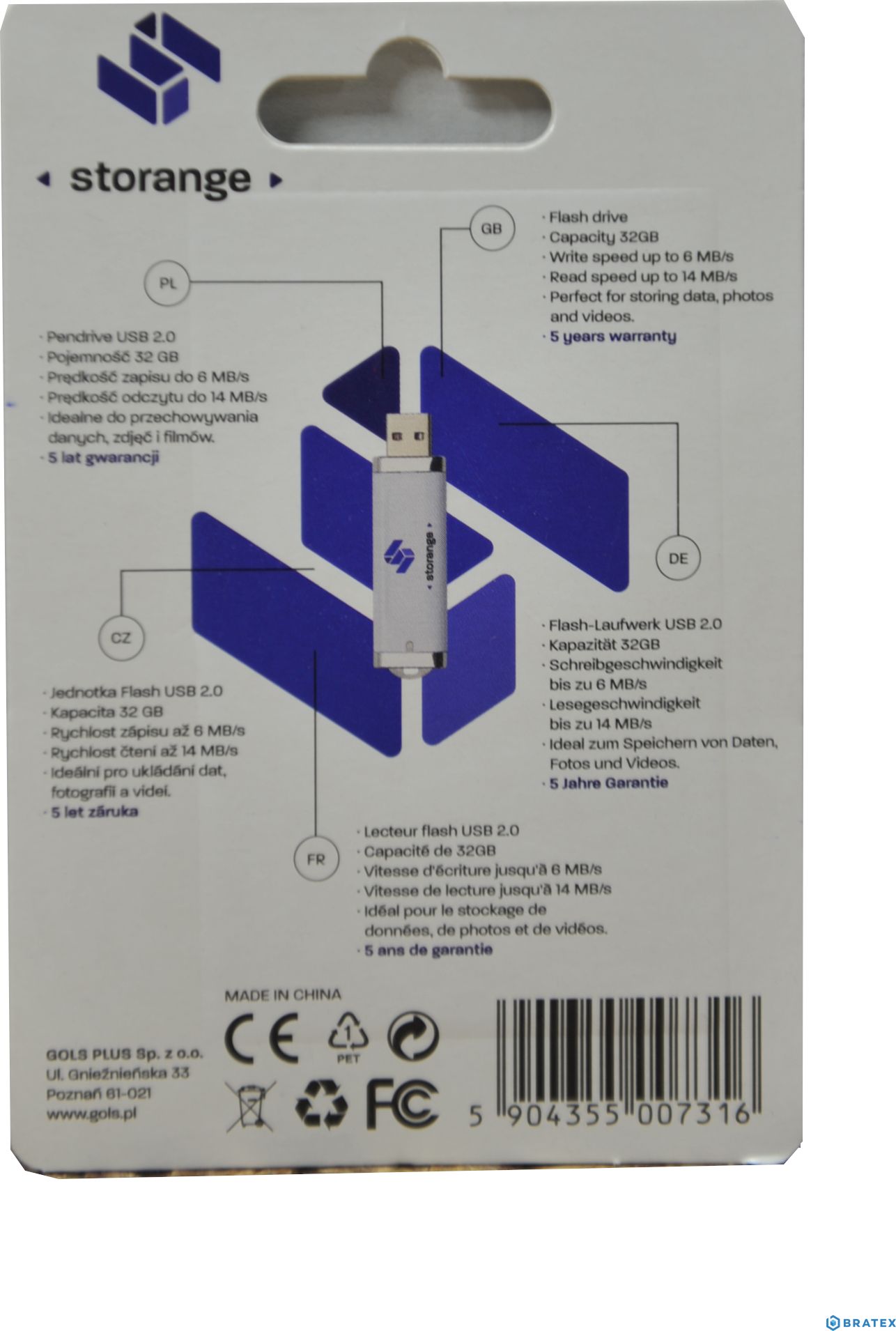USB Storange STO18, 32GB, USB 2.0, gri