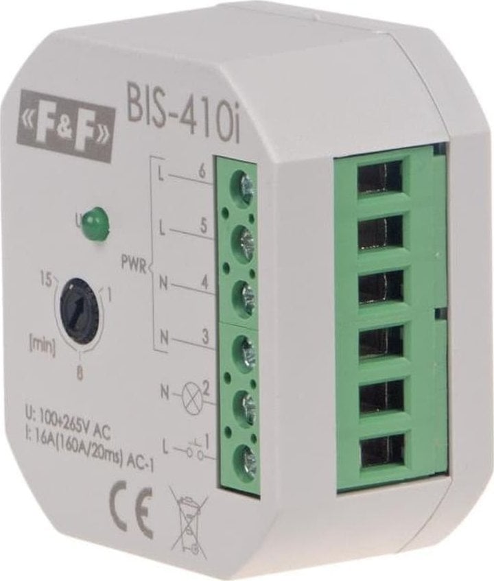 Rele bistabile F&amp;F BIS-410-LED-24V, 9–30V AC/DC, 16A, gri