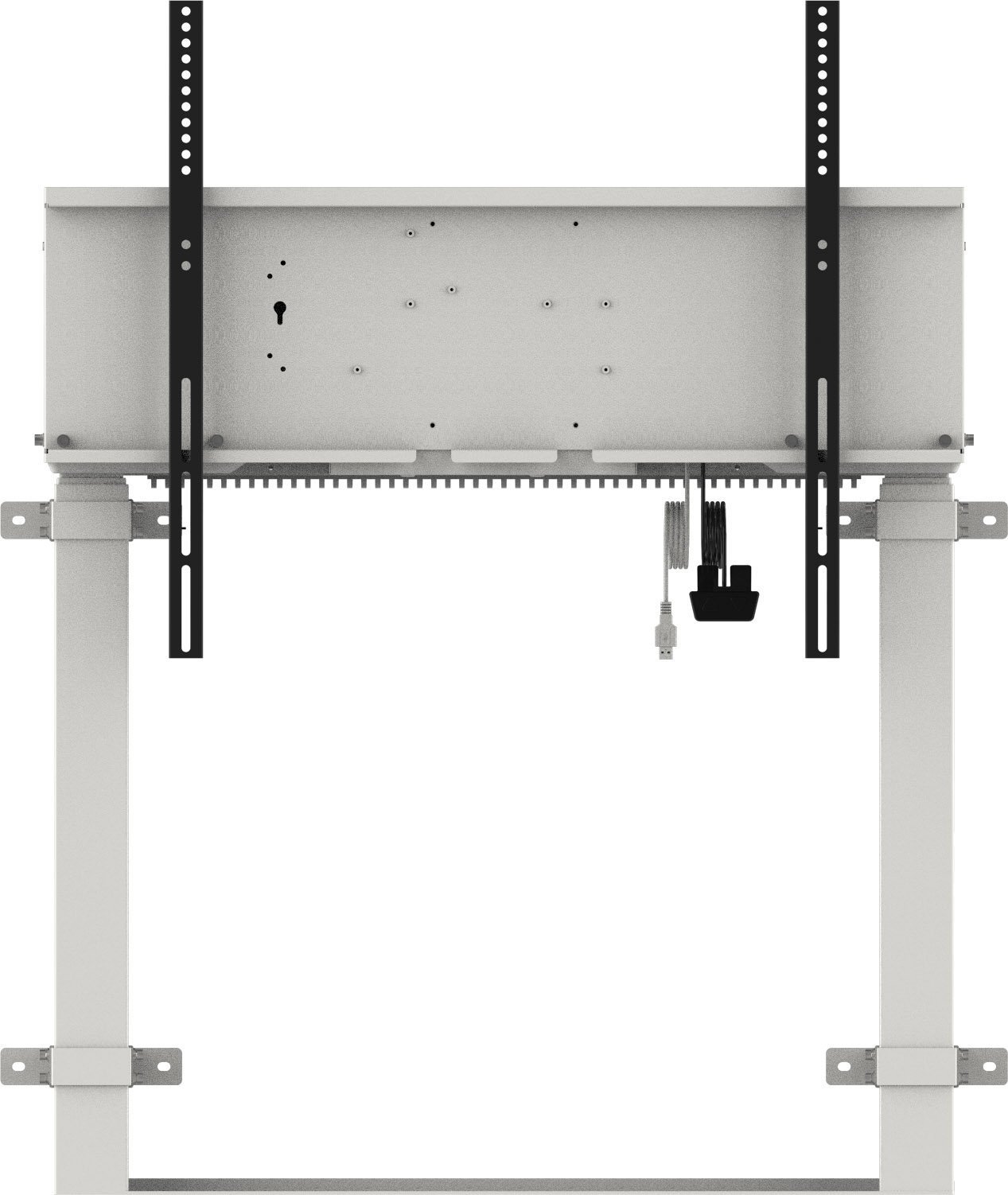 Подна стоечка статив за монитор iiyama MD-WLIFT2031-W1, 55"-98", прилагодување на висина, бела