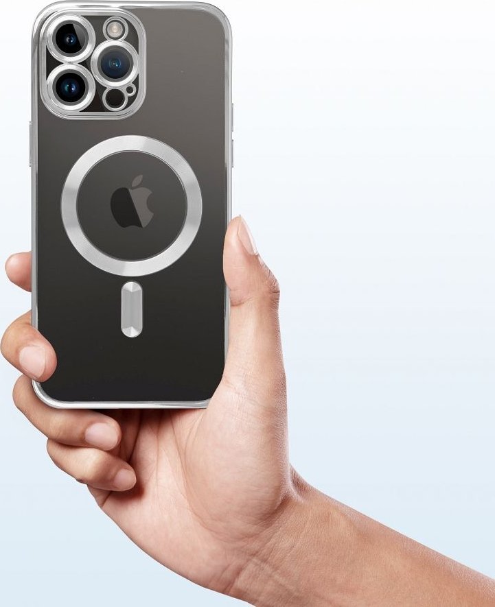 Kllëf silikoni Elektro Mag për iPhone 12 Pro Max, MagSafe, transparent