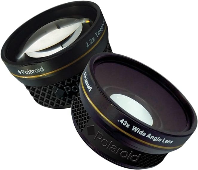 Set lente Polaroid Tele 2.2x Wide 0.43x, filetë 37mm, i zi