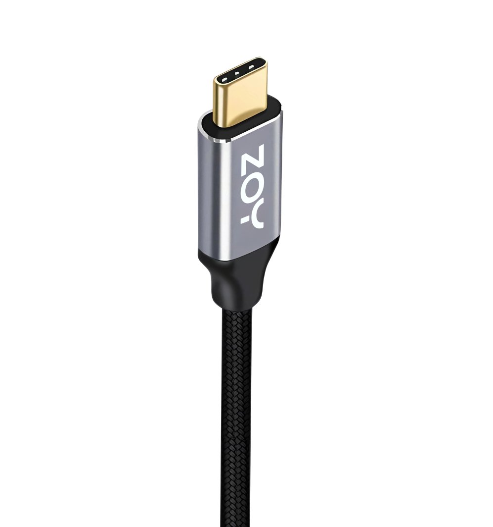Kabllo ZOY USB C, 2m, e zezë / argjendtë