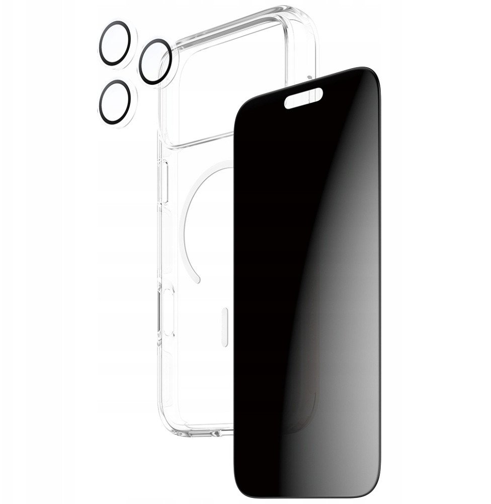 Set mbrojtës PanzerGlass CARE 3 në 1 për iPhone 17 Pro, mbrojtës ekrani privatësie, mbrojtje kamere