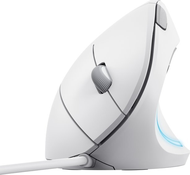 Maus Trust Verto, me kabllo, USB, i bardhë